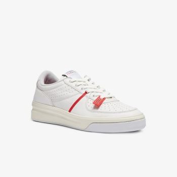 Lacoste Quantace Leather Sneakers - Tenisky Pánské Červené / Bílé | CZ-V3Bhqq